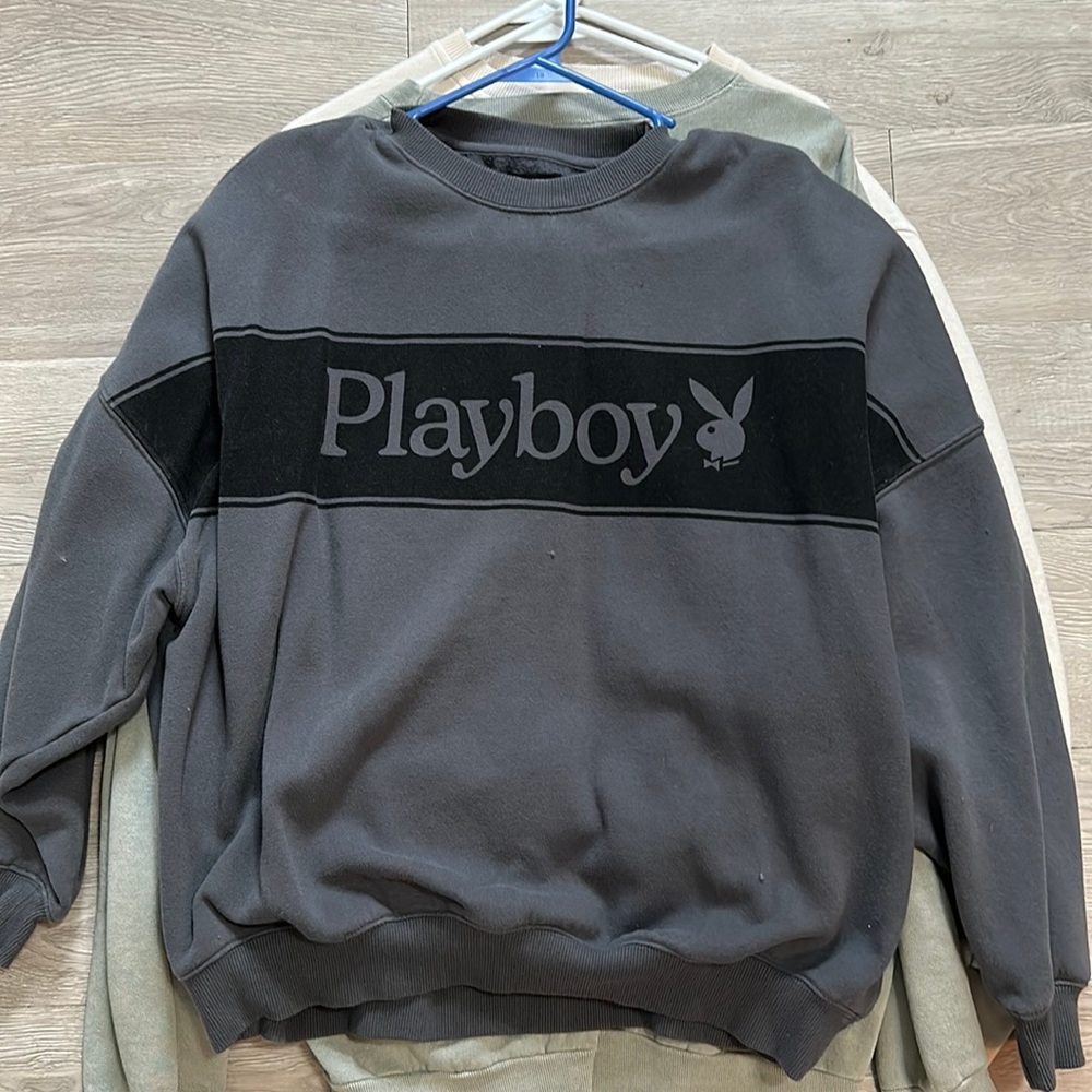 Playboy Gray Crewneck Hoodie